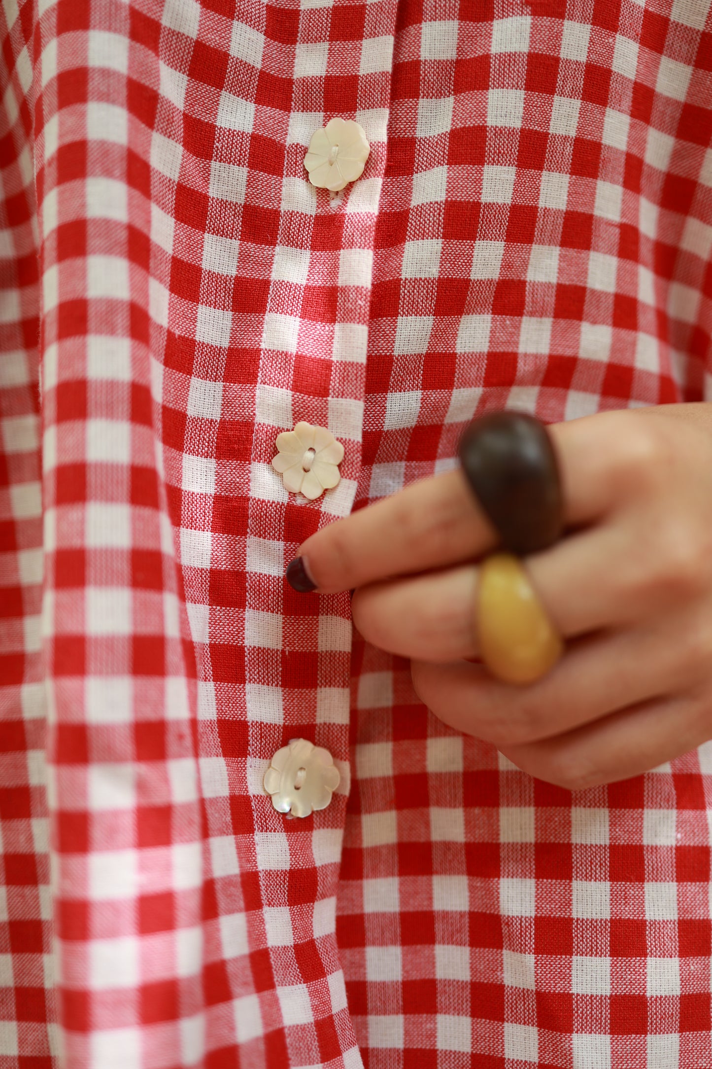 Crumb Catcher Shirt (Red Gingham)