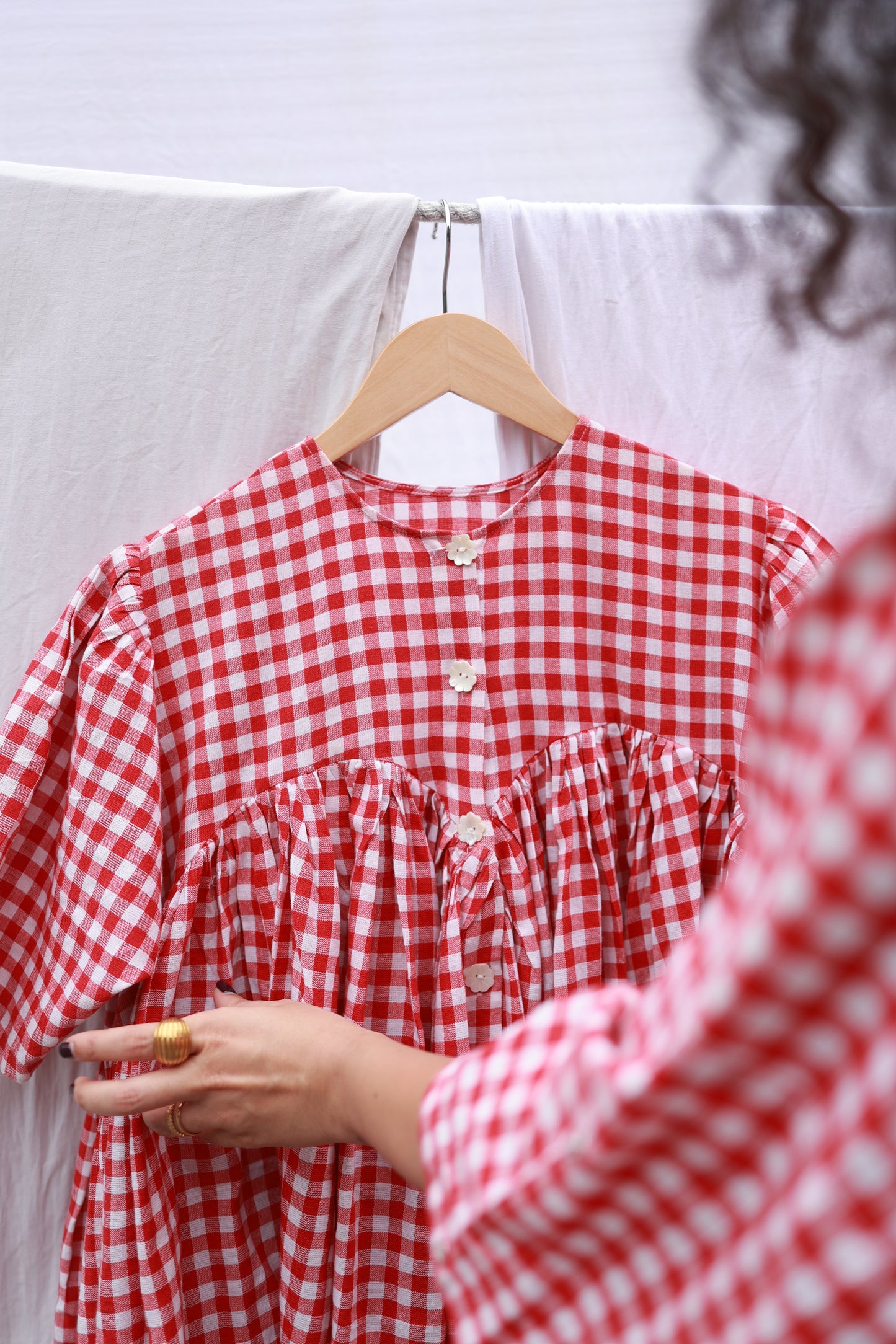 'I am Damn Fun' Dress (Red Gingham)