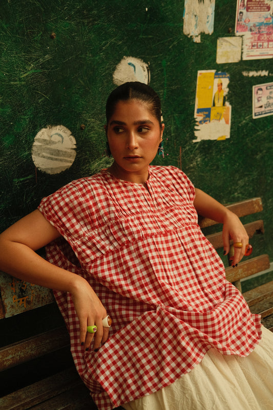Snap it Top (Red Gingham)