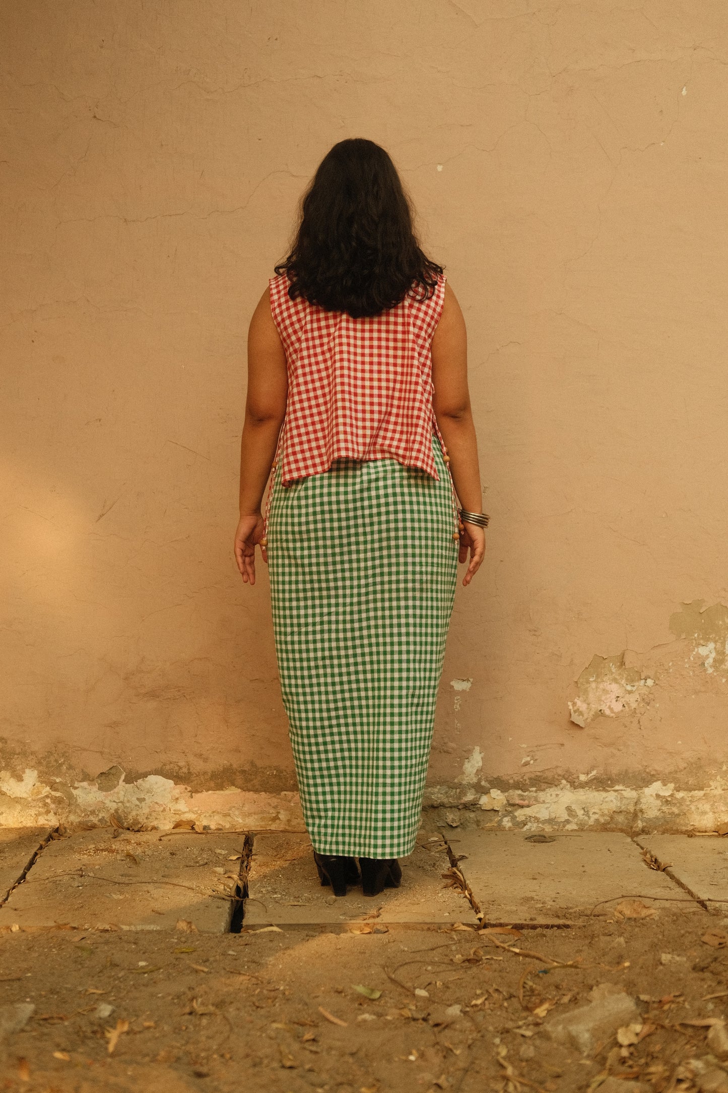 Off-Script Skirt (Green Gingham)