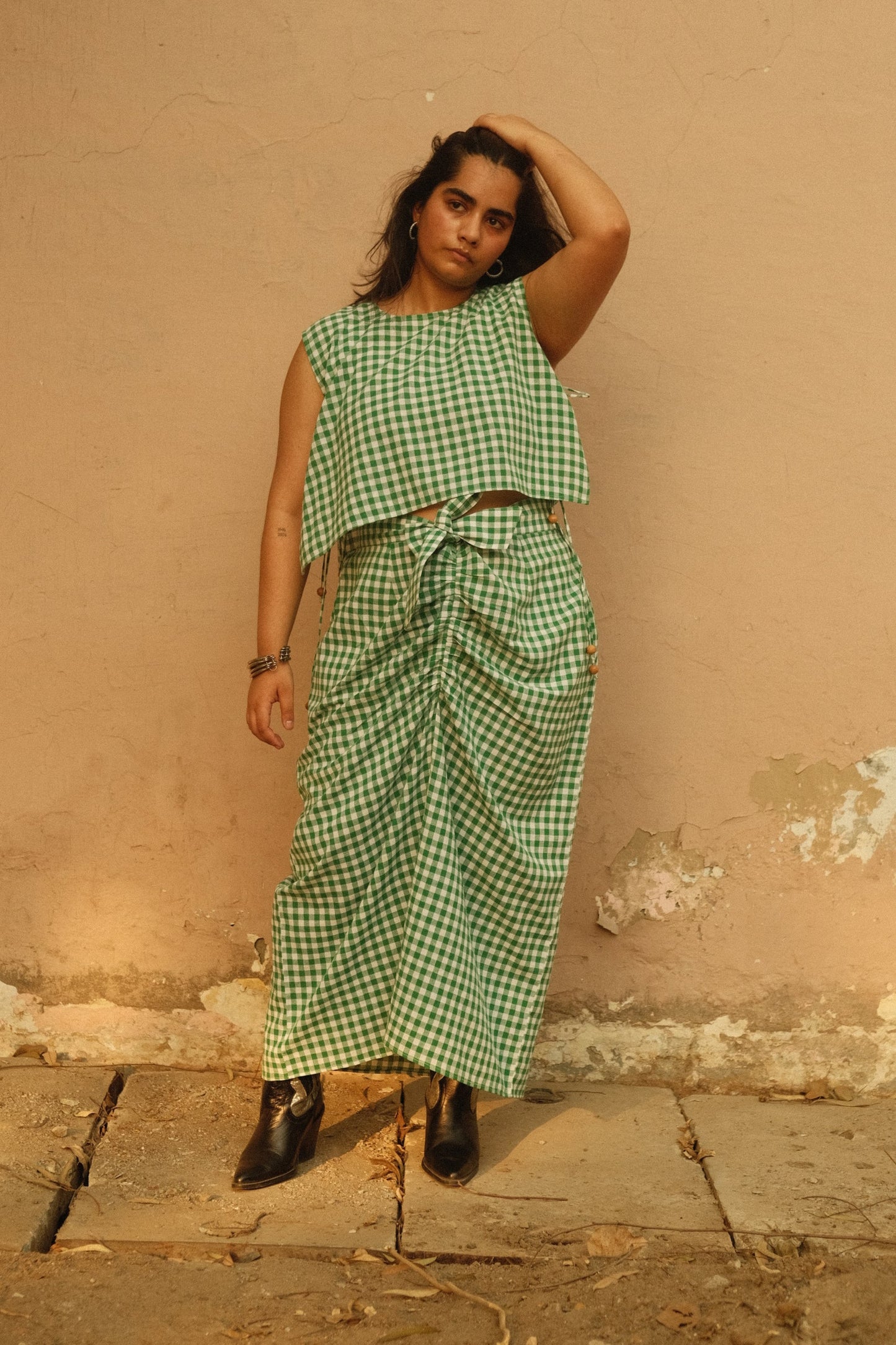 Napkin Much? Top (Green Gingham)