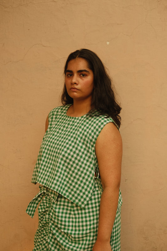 Napkin Much? Top (Green Gingham)