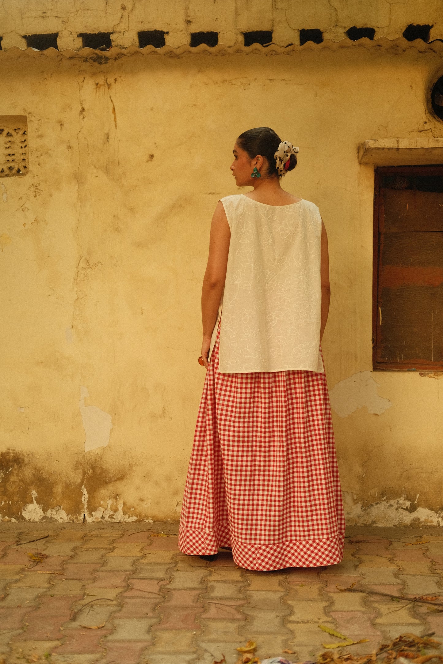 Unbothered Skirt (Red Gingham)
