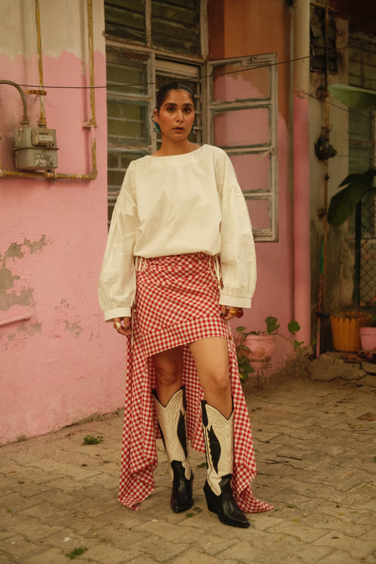 Half-Baked Skirt (Red Gingham)