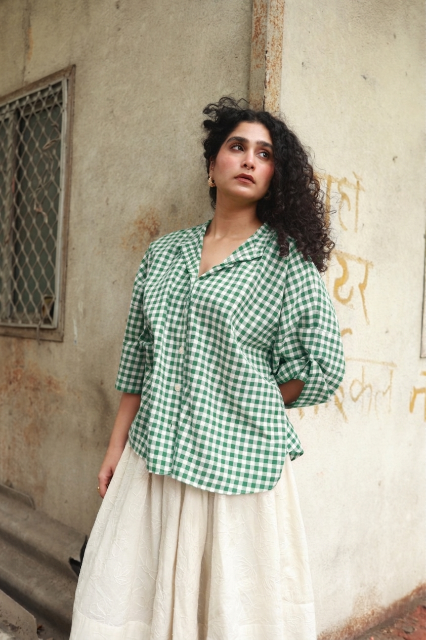 Basic Bougee Shirt (Green Gingham)